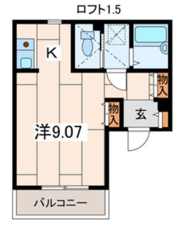 神奈川県横浜市南区井土ケ谷下町の賃貸アパートの間取り