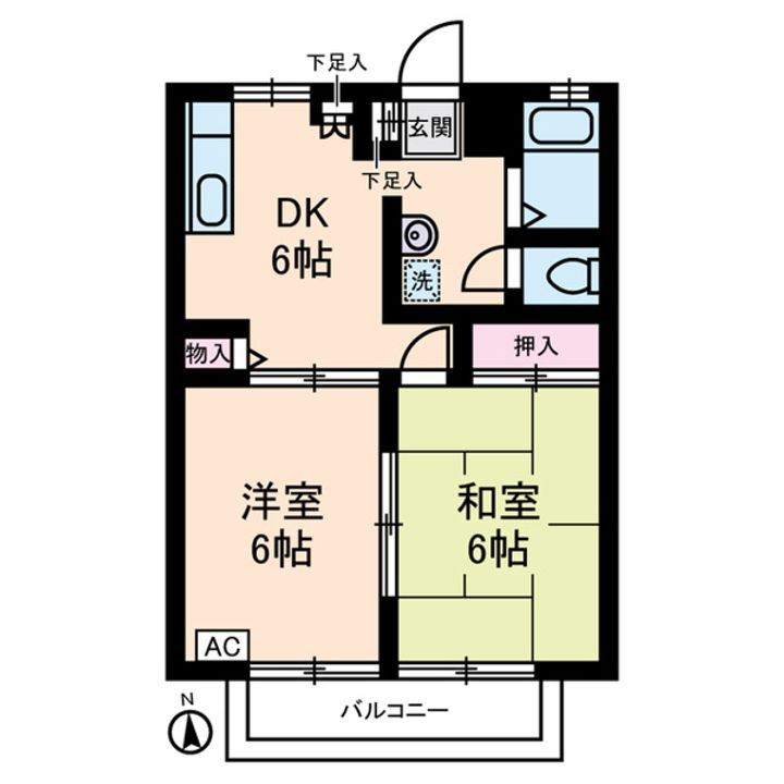 神奈川県川崎市川崎区小田1丁目の賃貸アパートの間取り