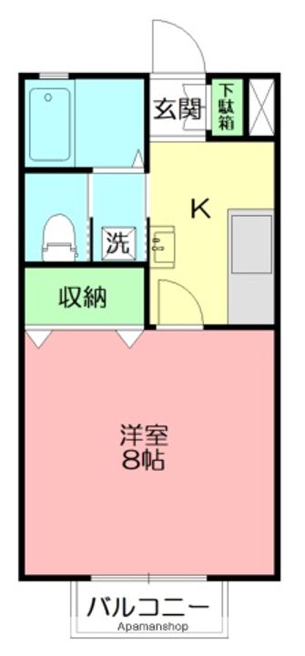 神奈川県南足柄市壗下の賃貸アパートの間取り