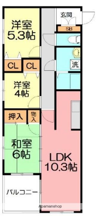 クリーン・ブルーの間取り