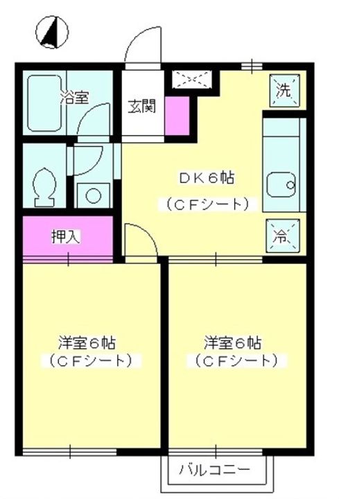 神奈川県足柄上郡開成町吉田島の賃貸アパートの間取り