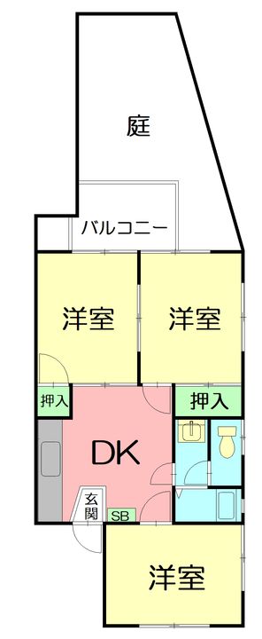 神奈川県茅ヶ崎市東海岸南4丁目の賃貸アパートの間取り