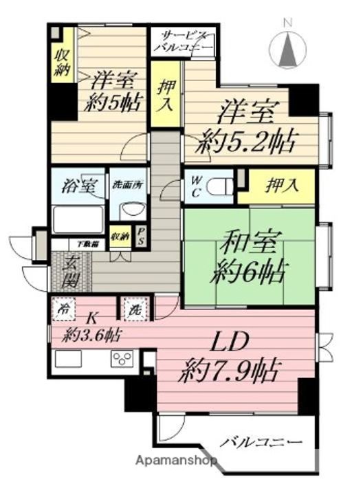 ソレアード国府津の間取り