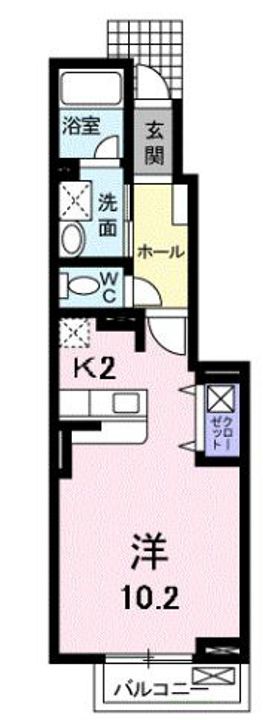 ソレイユ壱番館104の間取り