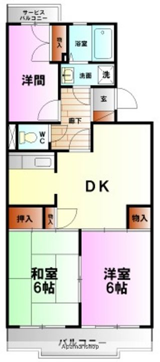府川マンションの間取り