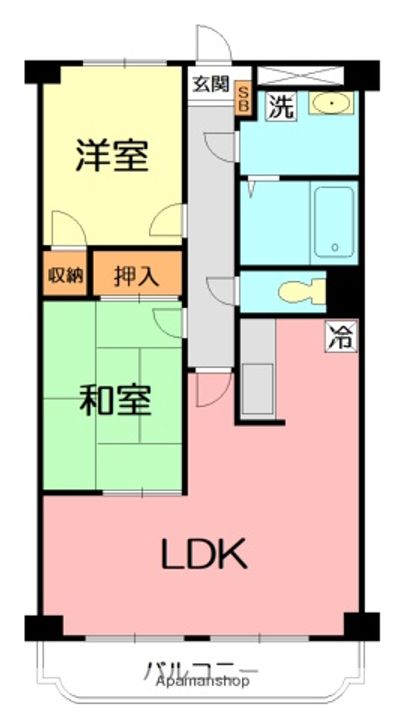 神奈川県平塚市四之宮6丁目の賃貸マンションの間取り
