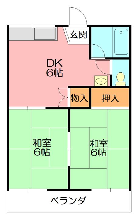さかわ野ハイツ202の間取り