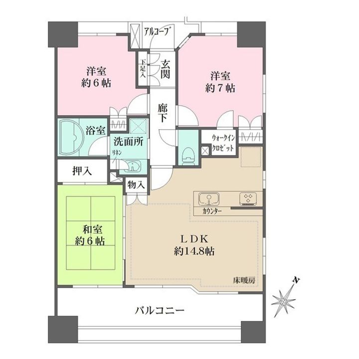 リストレジデンス南林間の間取り