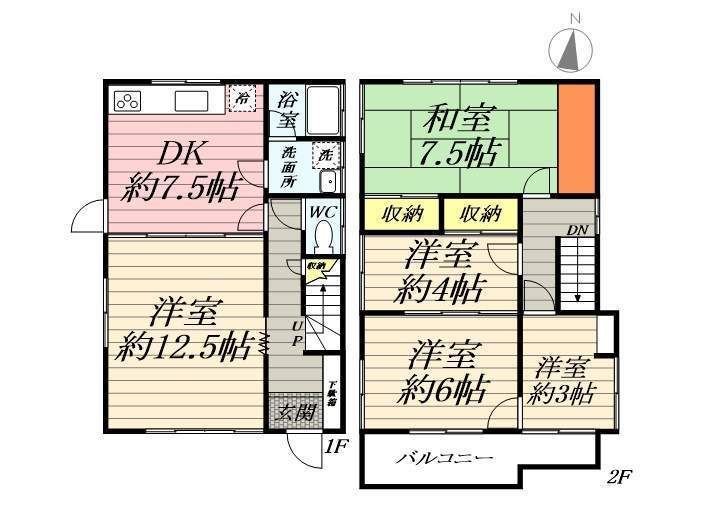 神奈川県平塚市東八幡1丁目(一戸建)の賃貸物件の間取り