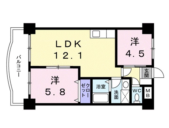 レポサール弥勒寺308の間取り