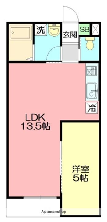 神奈川県藤沢市片瀬5丁目の賃貸アパートの間取り