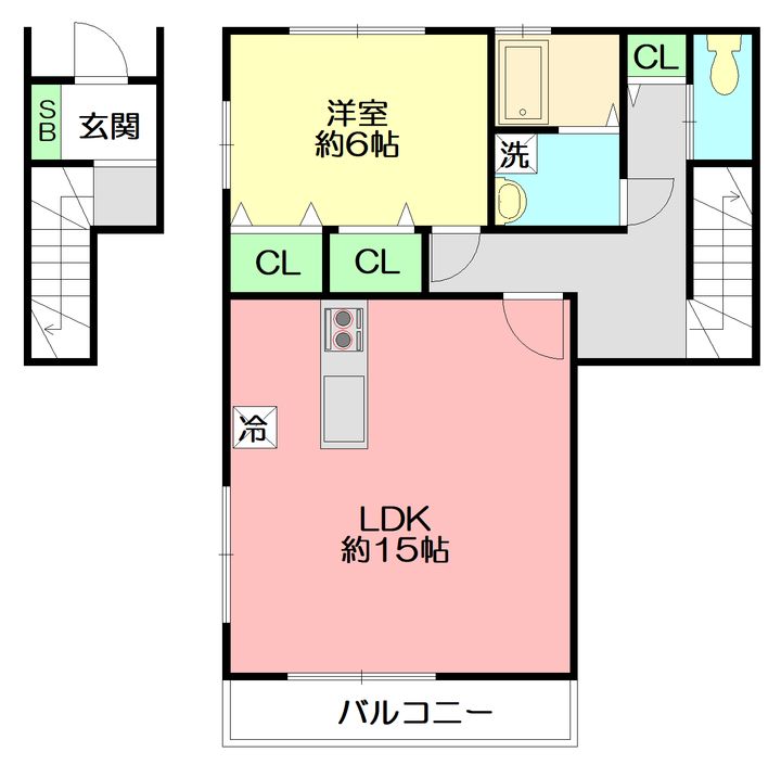 コーポ仙了の間取り