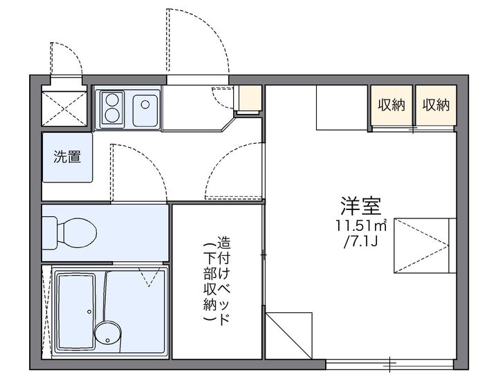 レオパレスヴェルジェ ドゥの間取り