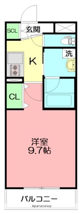 神奈川県藤沢市弥勒寺4丁目の賃貸マンション101の間取り