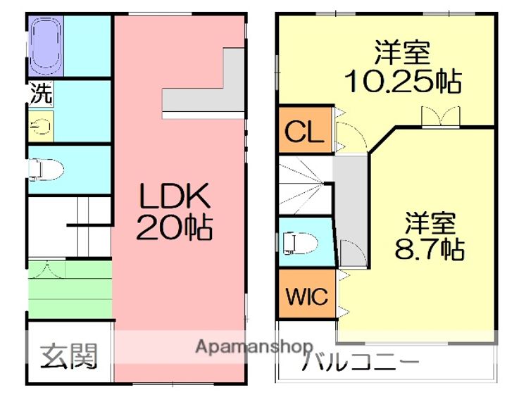 神奈川県茅ヶ崎市松浪2丁目(一戸建)の賃貸物件の間取り