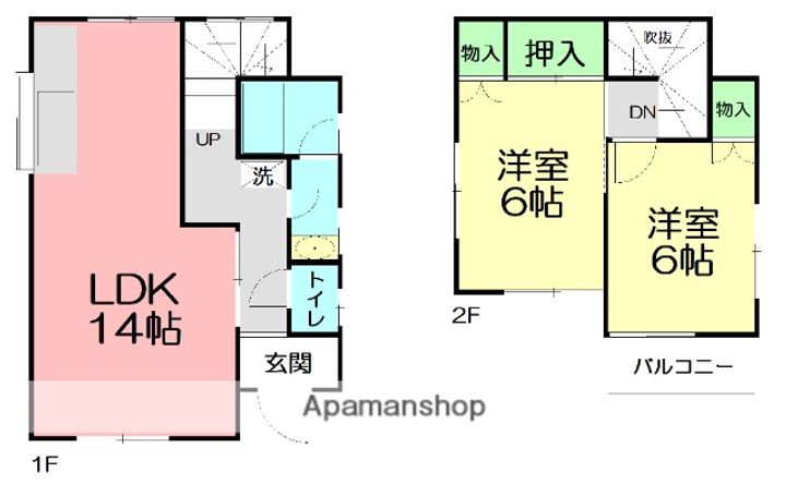 神奈川県平塚市横内(一戸建)の賃貸物件の間取り