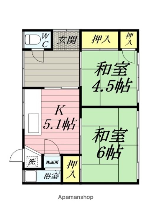 神奈川県小田原市鴨宮(一戸建)の賃貸物件の間取り