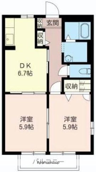 ウエストヴィレッジBの間取り