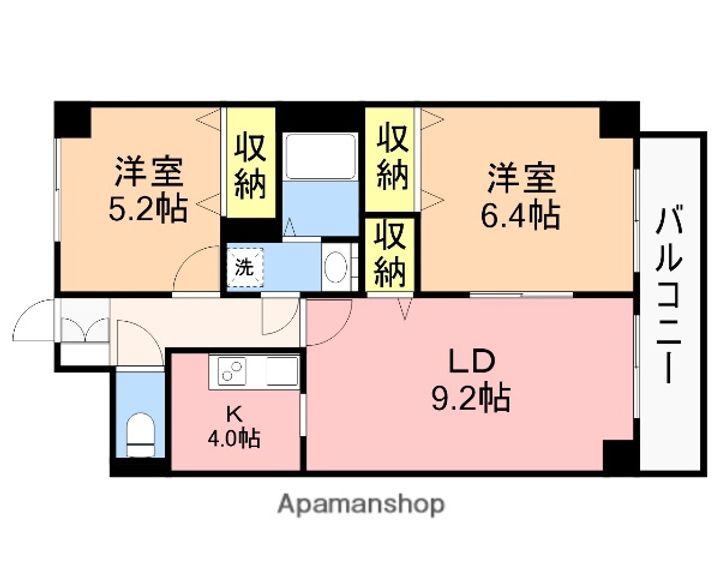 パークハイツ万代605の間取り