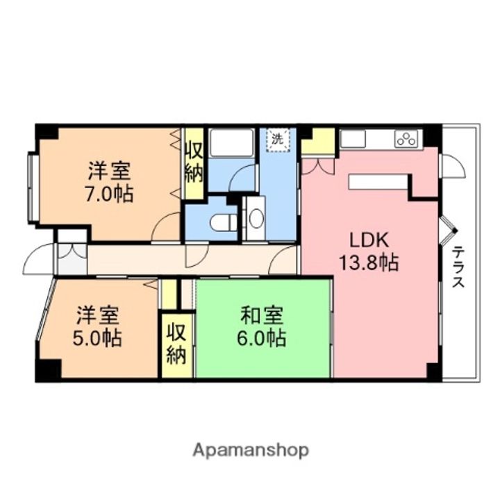 ダイアパレスリブレ南笹口102の間取り