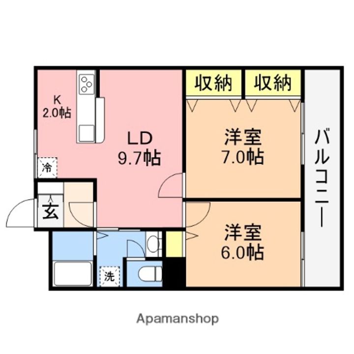 山二ツマンション206の間取り