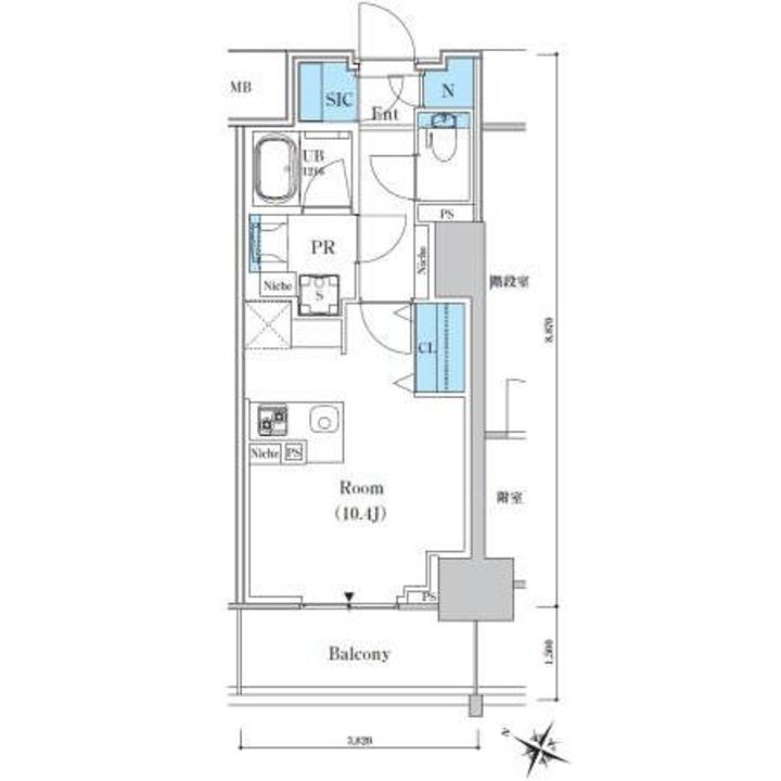 ロイヤルパークスER万代0407の間取り