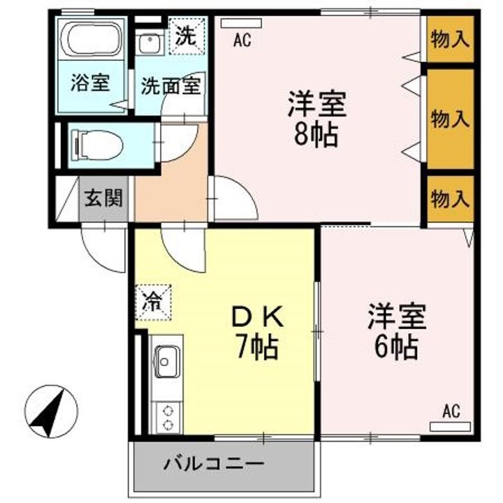 リバープレートつくし Aの間取り