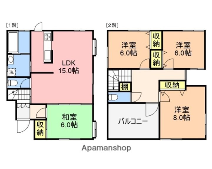 新潟県新潟市中央区浜浦町2丁目(一戸建)の賃貸物件戸建ての間取り