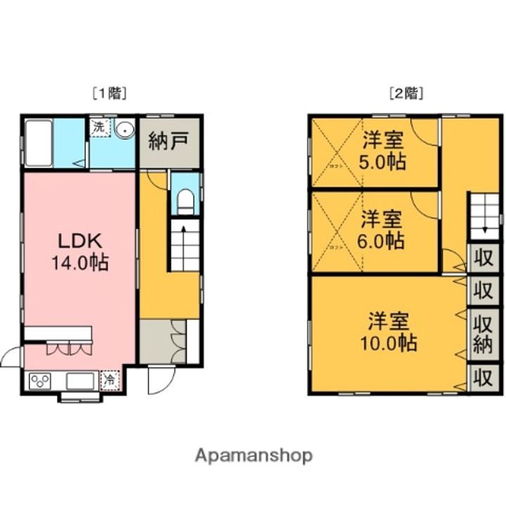 新潟県新潟市中央区堀割町(一戸建)の賃貸物件戸建ての間取り