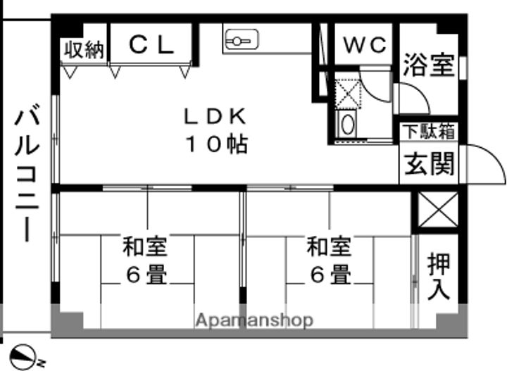 サンハイツ(今朝白)406の間取り