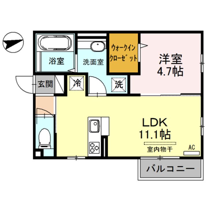 クロスTWO旭岡の間取り