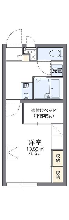 レオパレスプランドール 長岡108の間取り