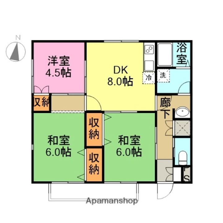 ノーブルハイム喜多町Aの間取り