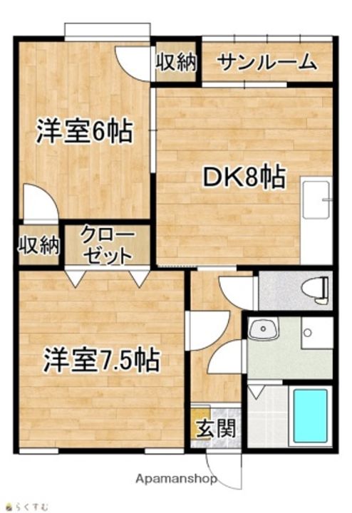 カーサK&M102の間取り