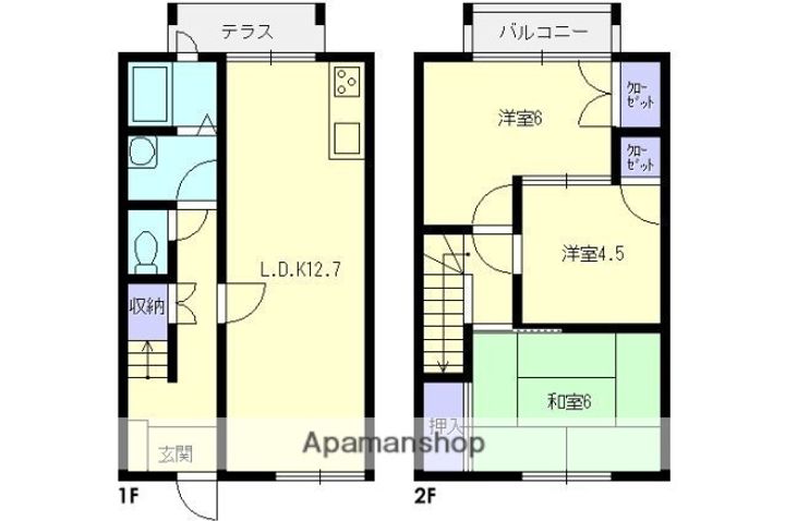 土合タウンハウスA8の間取り