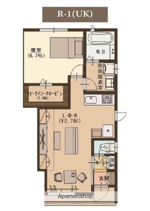 ユーソニアン・安政町Aの間取り