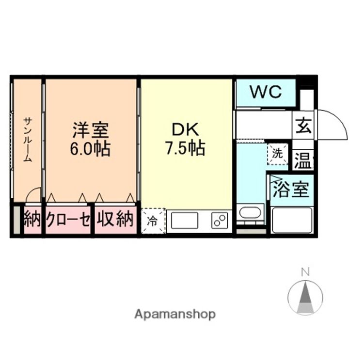 富山県富山市大町の賃貸マンションの間取り
