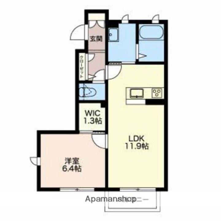 富山県富山市新庄町2丁目の賃貸アパートの間取り