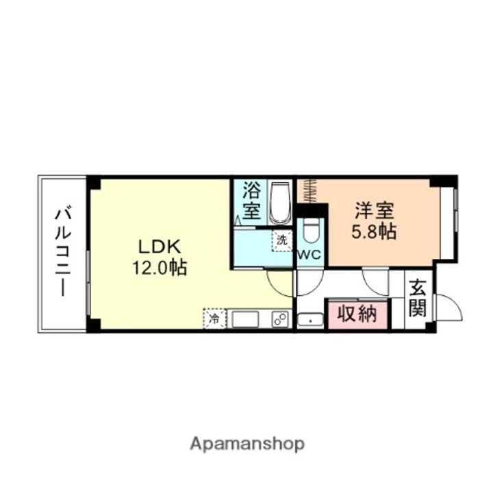 富山県富山市桜木町の賃貸マンションの間取り