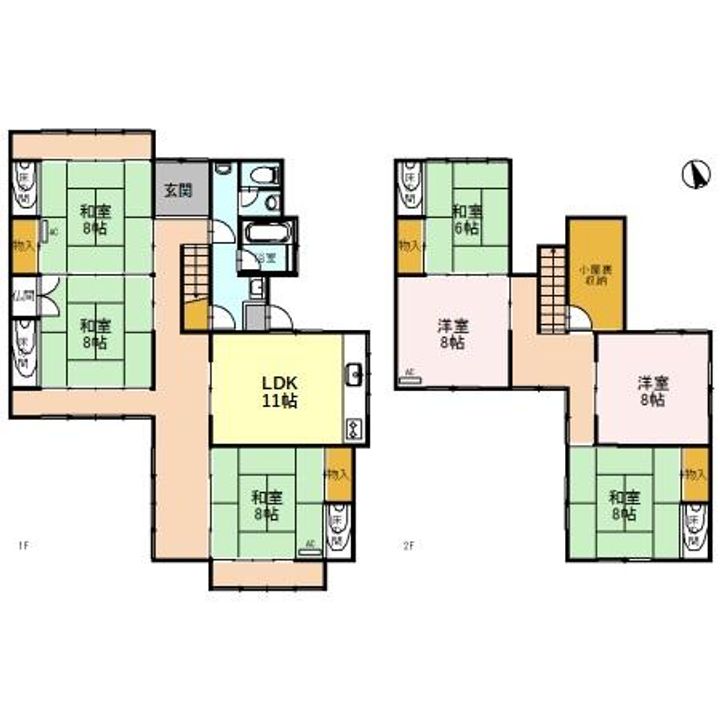富山県射水市三ケ(一戸建)の賃貸物件戸建ての間取り