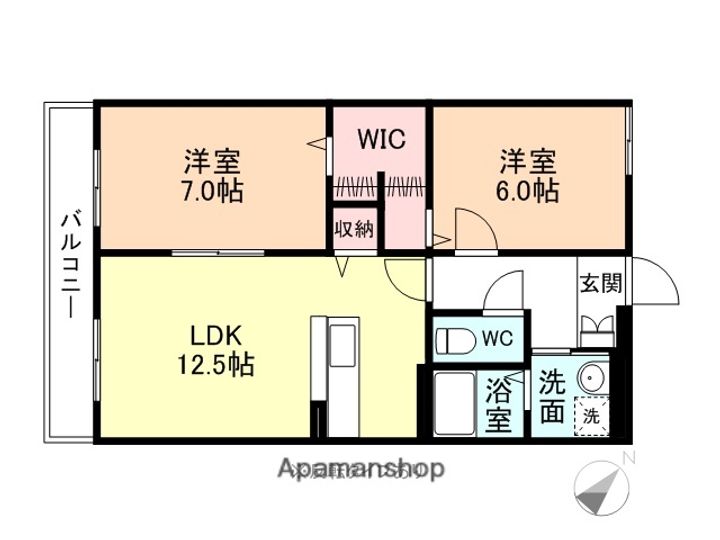 富山県富山市本郷町の賃貸マンションの間取り