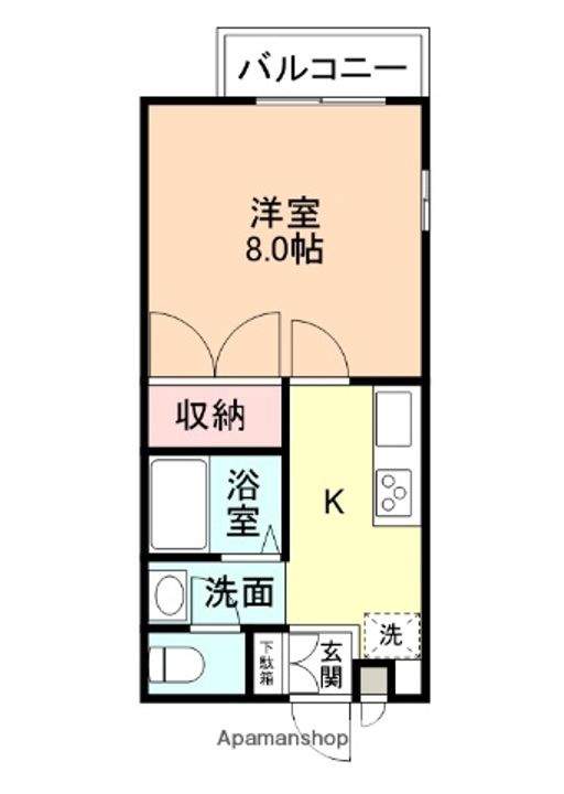 富山県富山市黒崎の賃貸アパートの間取り