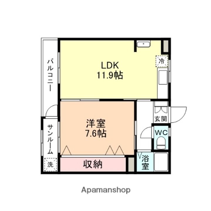 富山県富山市石金3丁目の賃貸マンションの間取り