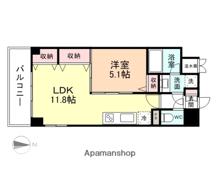富山県富山市安野屋町2丁目の賃貸マンションの間取り