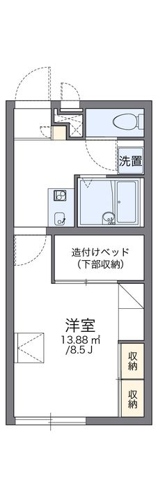 レオパレスラッテ209の間取り
