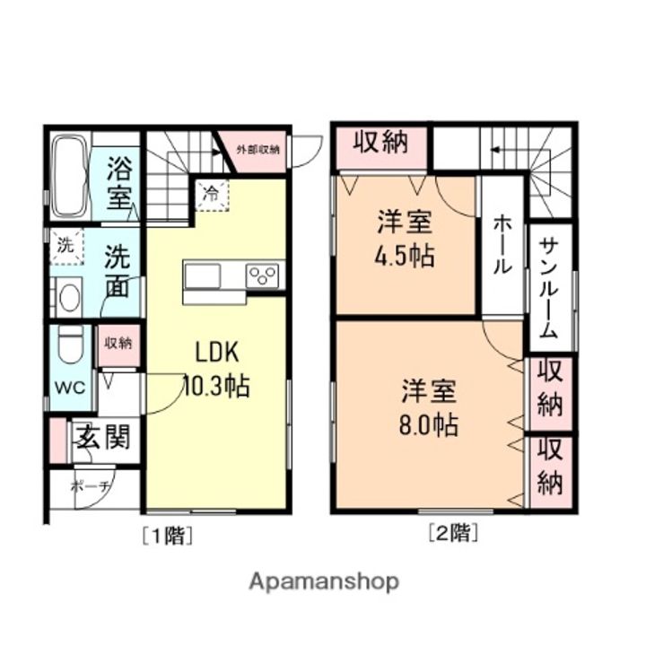 富山県高岡市福岡町福岡新(一戸建)の賃貸物件戸建ての間取り