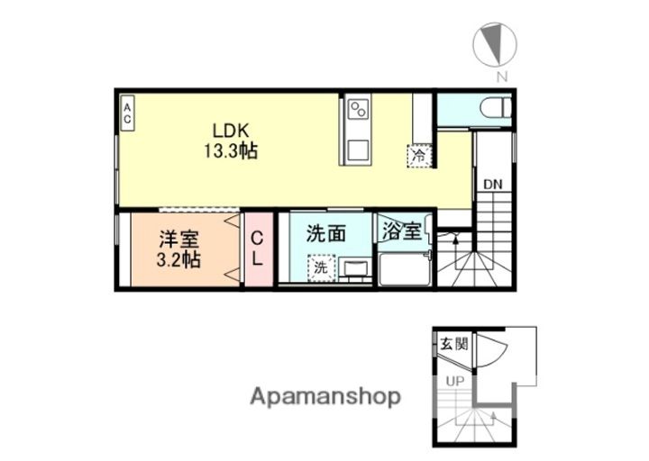 富山県砺波市杉木の賃貸アパート201の間取り