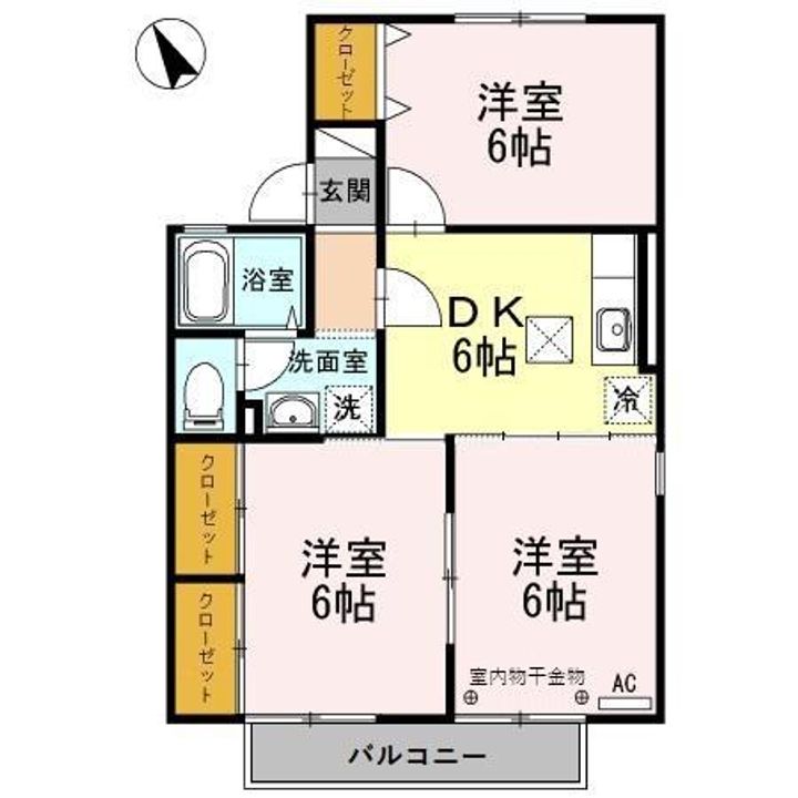 セジュール北浦 Bの間取り