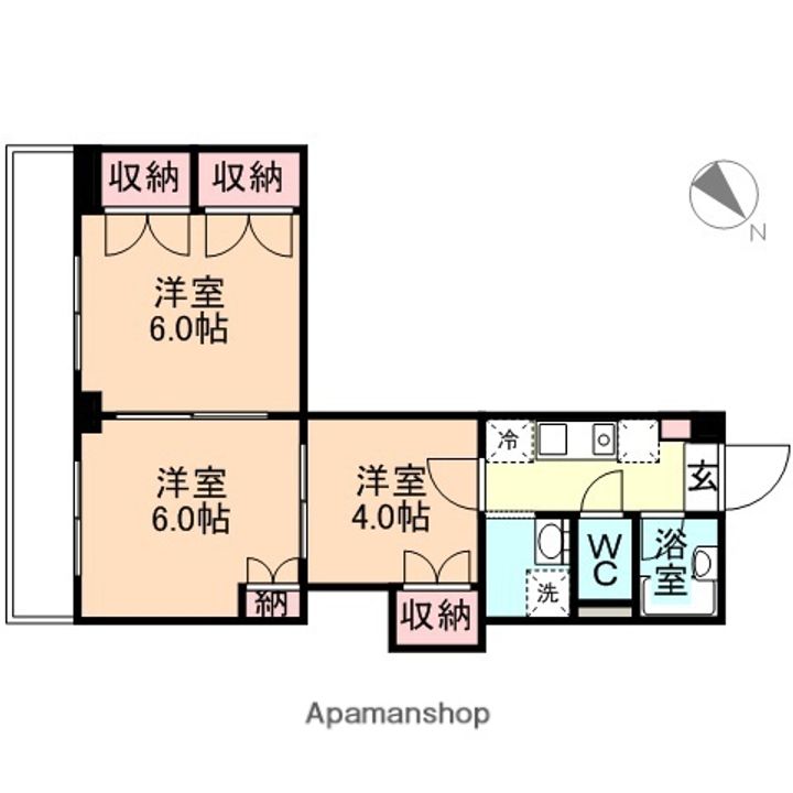 富山県富山市今泉の賃貸マンションの間取り