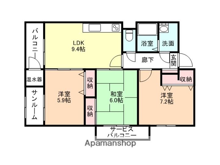 ビュー・サンポエム205の間取り